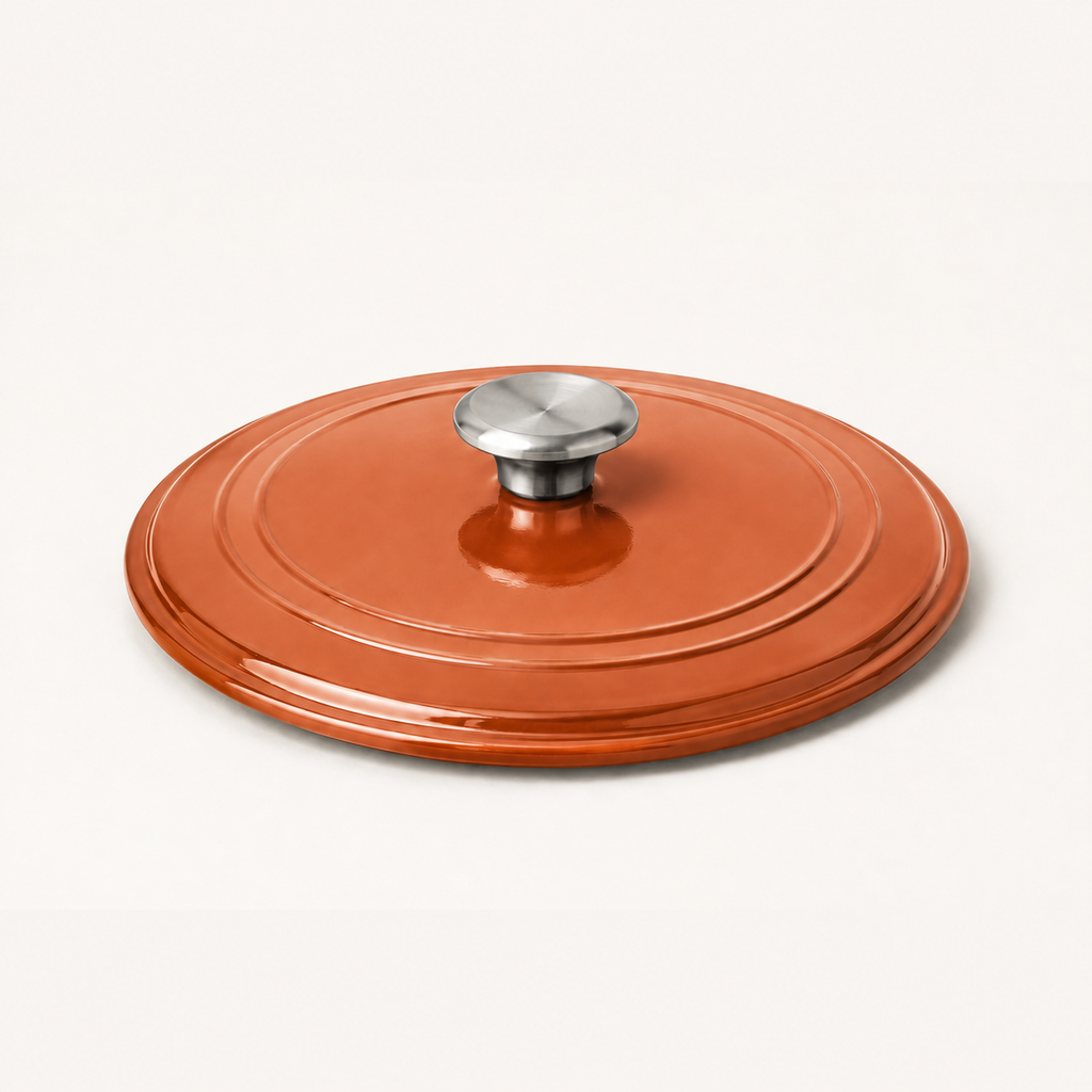 Bench Lid 10 in in Clay, three-quarter view