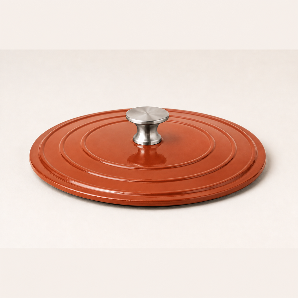 Bench Lid 12 in in Clay, three-quarter view