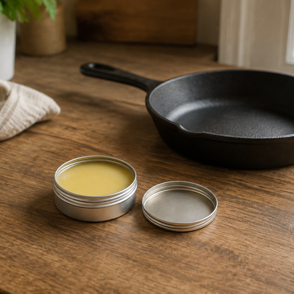 Bench Seasoning Wax in Tin, lifestyle view