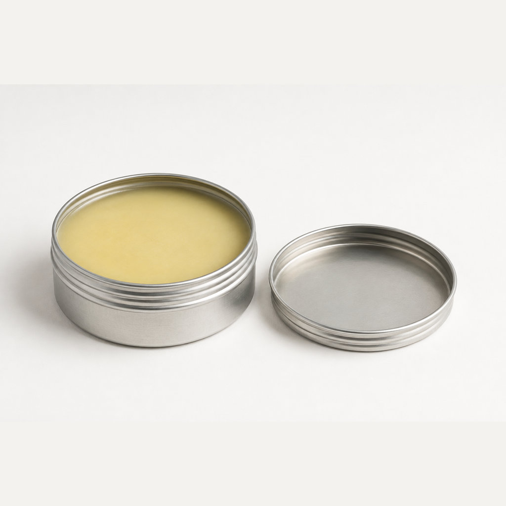 Bench Seasoning Wax in Tin, three-quarter view