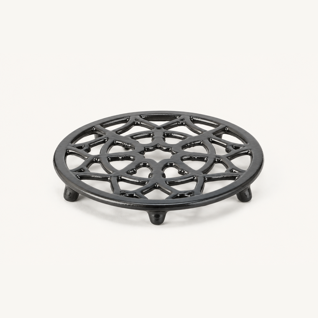 Bench Trivet in Flint, three-quarter view