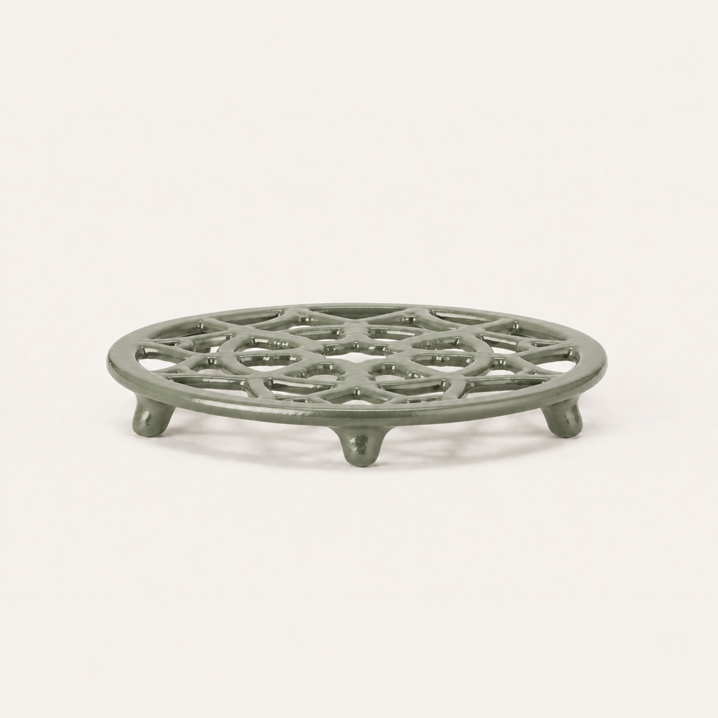 Bench Trivet in Sage, side view