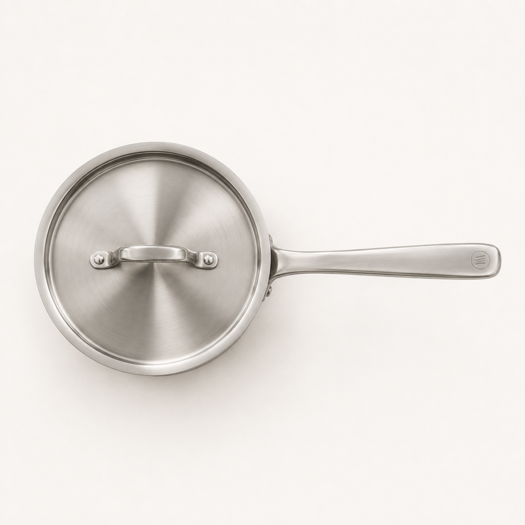 Bright Saucepan 2 qt in Steel, top view