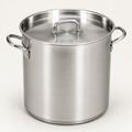 Bright Stockpot 8 qt in Steel, three-quarter view