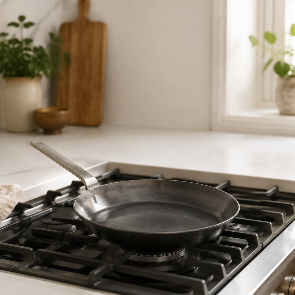 Forge Skillet 12 in in Steel, lifestyle view