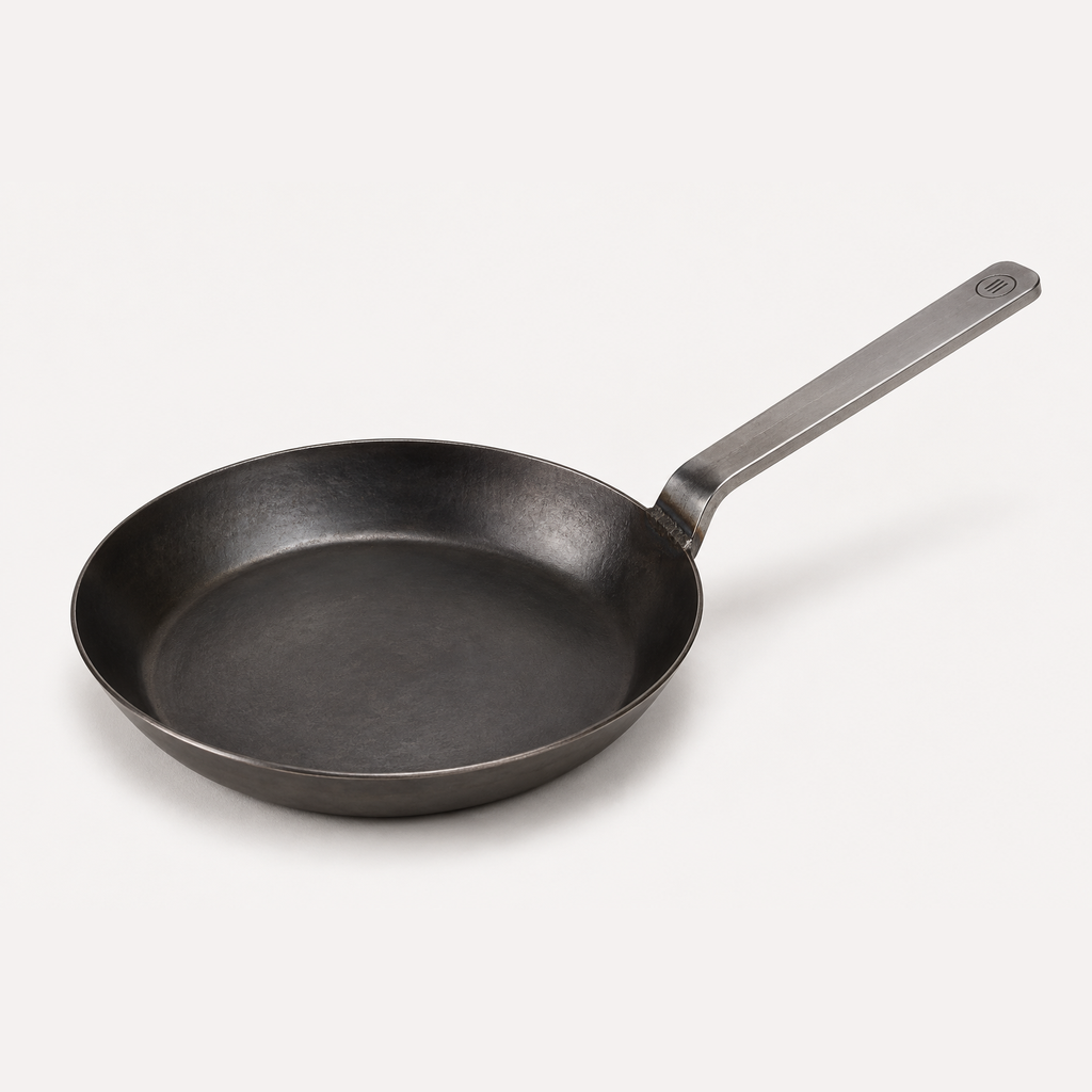 Forge Skillet 12 in in Steel, three-quarter view