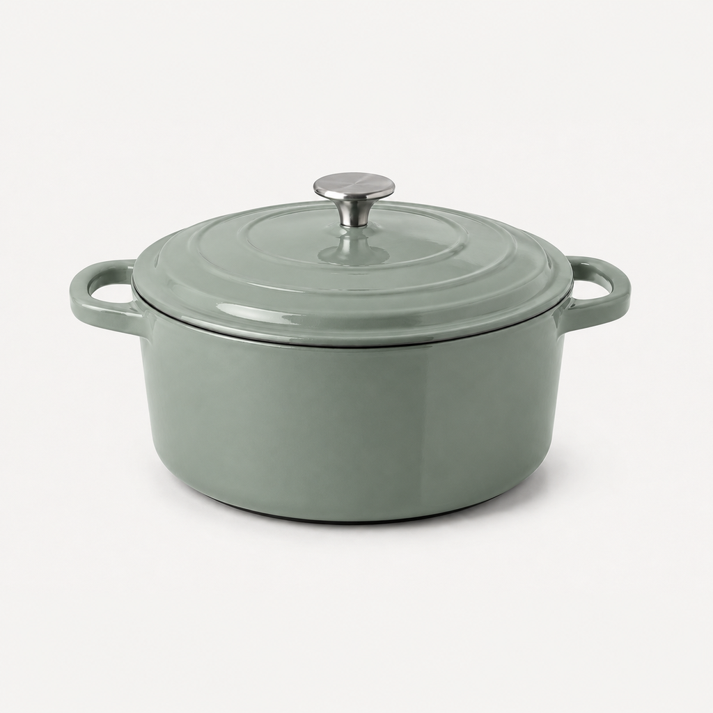 Hearth Dutch Oven 3.5 qt in Sage, three-quarter view
