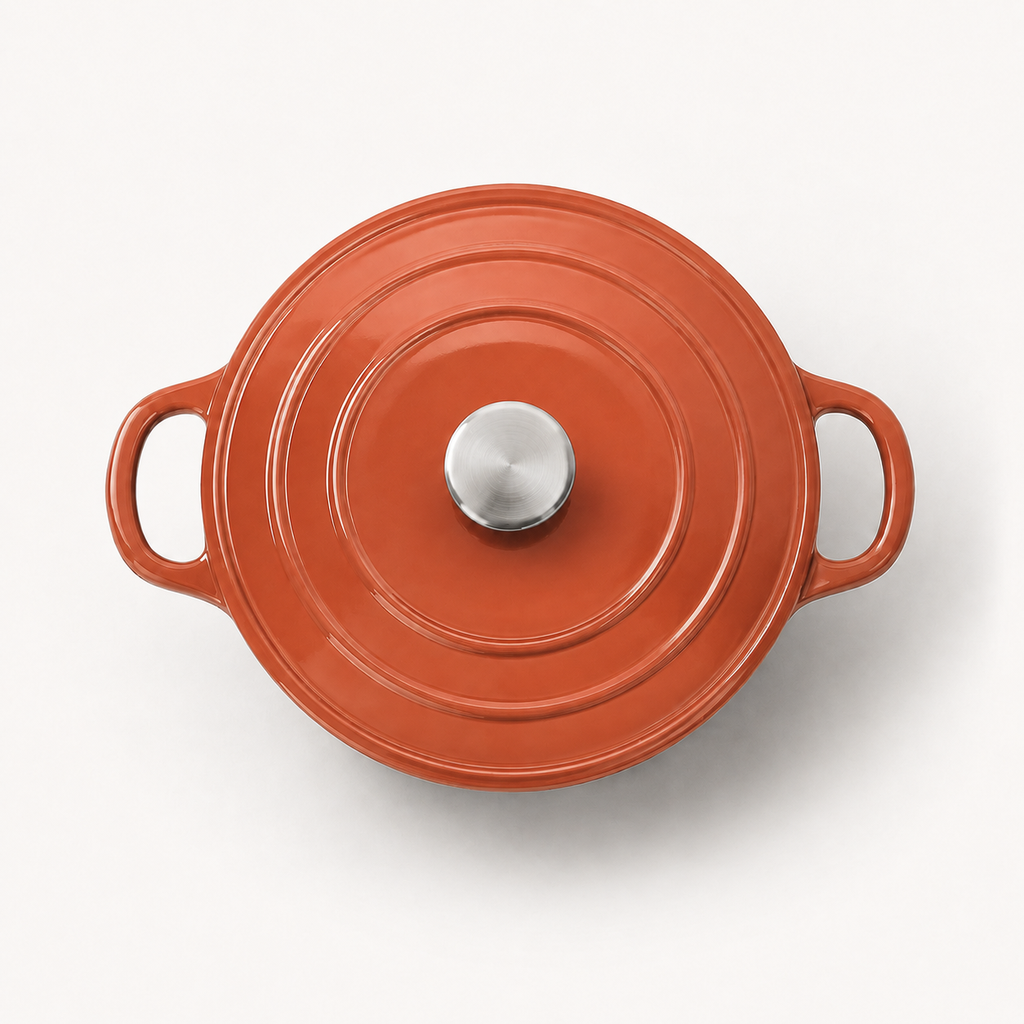 Hearth Dutch Oven 5.5 qt in Clay, top view