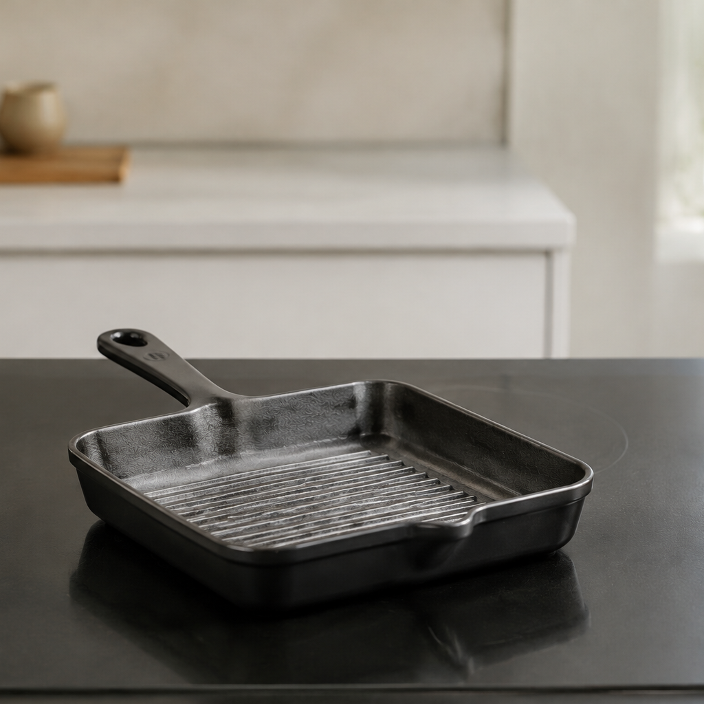 Hearth Grill Pan 10 in in Flint, lifestyle view