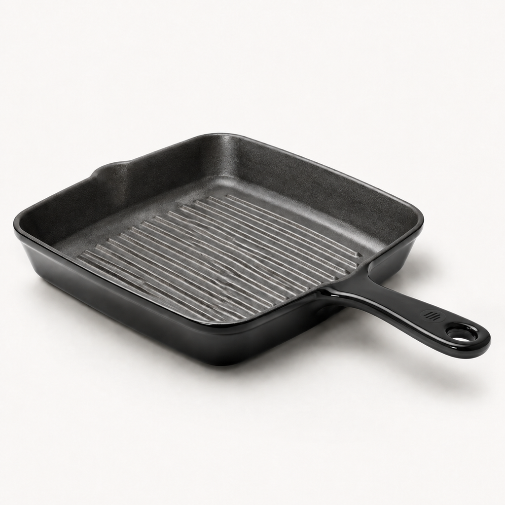 Hearth Grill Pan 10 in in Flint, three-quarter view