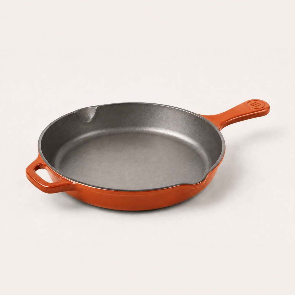 Hearth Skillet 12 in in Clay, three-quarter view
