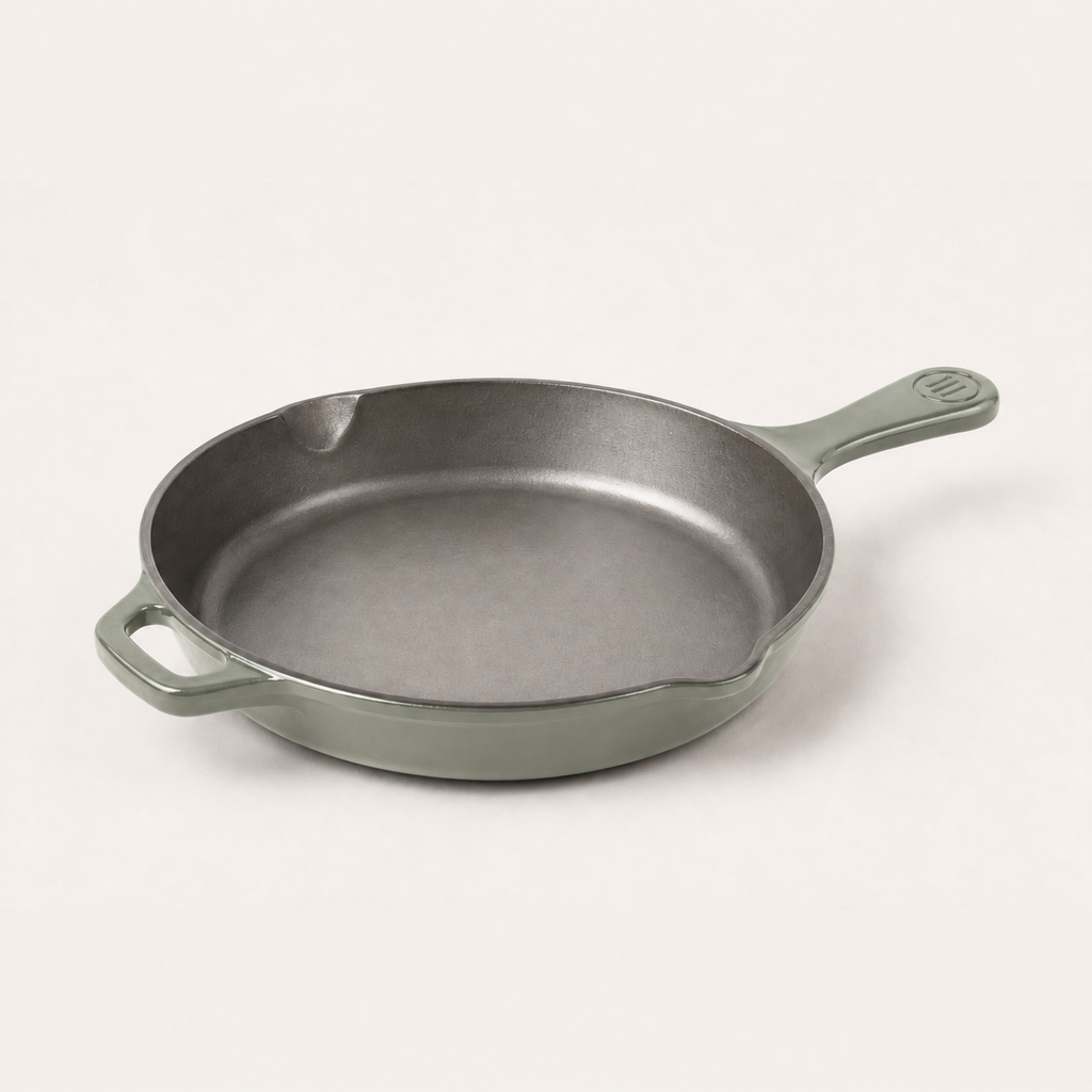 Hearth Skillet 12 in in Sage, three-quarter view
